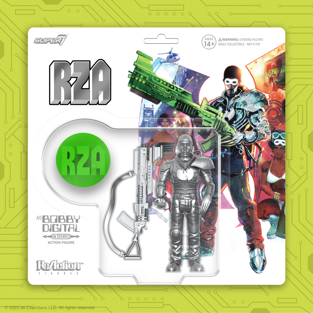 RZA Bobby Digital Super7 ReAction Figure Vinyl Box Set Bobby Digital In Stereo 25th Anniversary Hip Hop Wu-Tang Clan